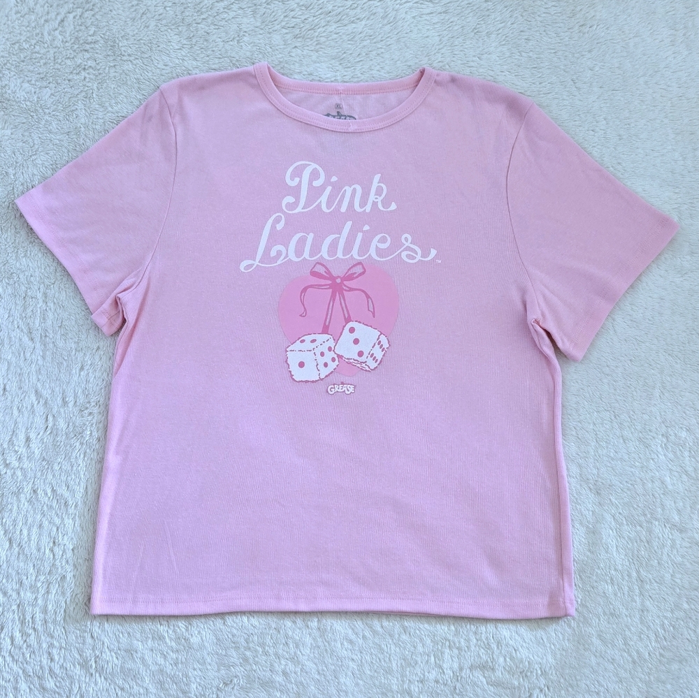 Grease "Pink💕 Ladies" Fuzzy Dice Graphic Tee👕 - NWOT